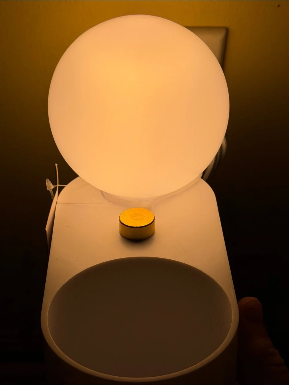 Room Essentials White LED Organizer Lamp with Gold Touch Knob